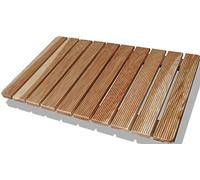 Castelmerlino Caillebotis de Douche en mélèze avec Lattes vissées 49x79 cm pour receveurs de Douche 70x100