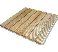 Castelmerlino Caillebotis de Douche en mélèze avec Lattes vissées 58x58 cm pour receveurs de Douche 80x80