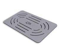 Castelmerlino Caillebotis de douche gris tourterelle en contreplaqué Okumè marine 96x56 cm pour receveur de douche 120x70/80 cm