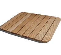 Castelmerlino Caillebotis de douche Mélèze avec lattes vissées 54x68 cm avec coins arrondis pour receveurs de douche 70x90 cm