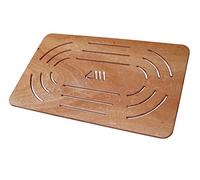 Castelmerlino Caillebotis de douche Okumè marine contreplaqué 96x57 cm pour receveurs de douche 120x70/80