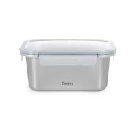 Castey - Récipient rectangulaire en acier inoxydable, fermeture hermétique avec couvercle, pour conservation des aliments, couvercle sans BPA, design anti-déversement, passe au lave-vaisselle (C-A1600