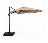 Castillo - Parasol Octogonal Ø 350cm Déporté Taupe En Aluminium