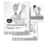 Castle Art Supplies Lot de 2 blocs de papier à dessin lourd de 22,9 x 30,5 cm - 50 feuilles chacune (160 g/m²) - Papier d'artiste lisse - Sans acide - Pour tous les artistes (22,9 x 30,5 cm)