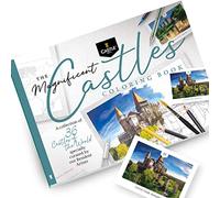 Castle Arts Castles Livre de coloriage 36 magnifiques châteaux sélectionnés par des artistes internes pour concentrer l'esprit | avec guide de référence couleur | Papier de qualité artistique non