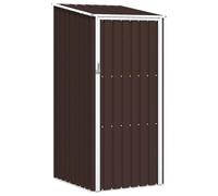 Casvera Abri de jardin marron en acier galvanisé - 87 x 98 x 159 cm - Résistant aux intempéries - Avec porte verrouillable - Pour outils de jardin, vélo, tondeuse à gazon, rangement sur balcon
