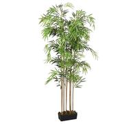 Casvera Arbre artificiel en bambou avec 1095 feuilles, 150 cm de hauteur, vert en bambou et fibre textile, pot en plastique, plante en soie facile d'entretien pour salon, bureau