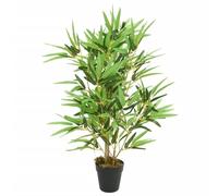 Casvera Arbre en bambou artificiel avec 368 feuilles de 80 cm de hauteur, troncs en bambou, feuilles en fibre textile, pot en plastique, plante artificielle facile d'entretien pour salon, bureau