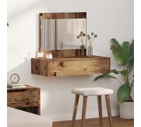 Casvera Coiffeuse avec tiroir marron en bois - 83 x 40 x 70 cm - Table cosmétique moderne avec console miroir pour chambre à coucher - Table de maquillage avec étagère et organiseur pour bijoux et