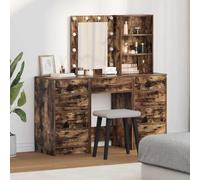 Casvera Coiffeuse blanche avec miroir et espace de rangement, coiffeuse en bois, table de maquillage avec 6 compartiments, table cosmétique pour chambre à coucher, console miroir élégante, organiseur