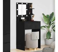 Casvera Coiffeuse blanche avec miroir et espace de rangement, coiffeuse en bois, table de maquillage avec 18 compartiments, table cosmétique pour chambre à coucher, console miroir élégante, organiseur