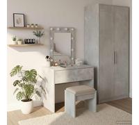 Casvera Coiffeuse en bois massif de mangue, 112 x 45 x 76 cm, avec miroir, 2 tiroirs, 18 compartiments, table cosmétique faite à la main, console miroir élégante, idéale pour la chambre à coucher et