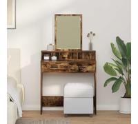 Casvera Coiffeuse miroir avec tabouret, table de maquillage en verre MDF, table de maquillage avec tiroirs pour chambre à coucher et couloir, coiffeuse élégante avec console miroir, surface de