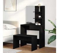 Casvera Coiffeuse miroir avec tabouret, table de maquillage en verre MDF, table de maquillage avec tiroirs pour chambre à coucher et couloir, coiffeuse élégante avec console miroir, surface de