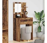 Casvera Coiffeuse miroir avec tabouret, table de maquillage en verre MDF, table de maquillage avec tiroirs pour chambre à coucher et couloir, coiffeuse élégante avec console miroir, surface de