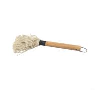 Caswynlife Balai à badigeonner avec manche en bois, brosse de barbecue en coton, pour application de sauce, passe au lave-vaisselle avec têtes de rechange, pour la cuisine en plein air (B)