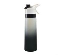 Caswynlife Bouteille d'eau de grande capacité avec paille et poignée, anti-fuite, pour sport, camping, voyage, noir, bleu, rose, vert (noir)