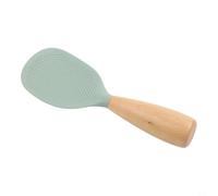 Caswynlife Cuillère à riz en silicone avec poignée en bois, pagaie antiadhésive résistante à la chaleur, pour la cuisine, design ergonomique sans danger, pour ustensiles de cuisine antiadhésifs, blanc