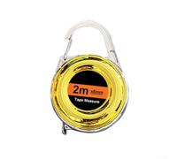 Caswynlife Mètre ruban porte-clés de 2 m, règle rétractable en fibre de verre avec mousqueton, étui en plastique compact pour camping, construction, bricolage, échelle métrique portable (jaune)