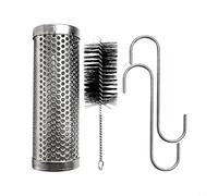 Caswynlife Panier de rôtissoire en acier inoxydable pour barbecue extérieur, cage en maille de 30,5 cm avec porte pour noix, grains de café, fruits secs, outil de barbecue facile à nettoyer (B)