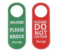 Caswynlife Panneau « Do Not Disturb » pour poignée de porte, étiquette à suspendre en cuir avec motif unique pour chambre d'hôtel, réunion de bureau, bar et centre commercial - Noir, vert ou rouge