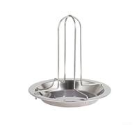 Caswynlife Rôtissoire verticale pour poulet, avec plateau d'huile, support de volaille en acier au carbone robuste, pour barbecue, barbecue, four, camping, 17 cm de haut, et