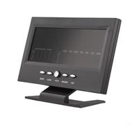 Caswynlife Station météo numérique LED avec commande vocale, grand écran couleur pour l'heure, la température, l'humidité, l'alarme calendrier, thermomètre et hygromètre d'intérieur (noir)