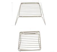 Caswynlife Support pliable en acier inoxydable pour réchaud de camping, grille portable et réglable pour la cuisine en plein air et la randonnée, support pour ustensiles de cuisine lourds, argent (S)