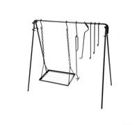 Caswynlife Trépied de BBQ en Fer Ajustable pour Camping Trépied de BBQ en | Design pliable, taille compacte 94x13cm, transport pour facile, gain de place, léger