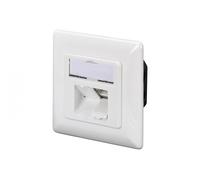 CAT 6 wall outlet, shielded, 2x RJ45 8P8C, LSA, pure white, flush mount