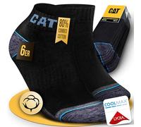 CAT CATERPILLAR POWER & COOL WORK SNEAKERS Lot de 6 paires de chaussettes de travail, baskets, chaussettes de travail, tailles 39-42, 43-46, 47-50