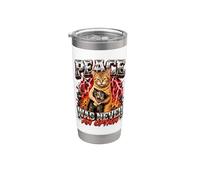 Cat Choking Cat Meme Peace Was Never An Option Drôle Bootleg Gobelet isotherme en acier inoxydable double paroi