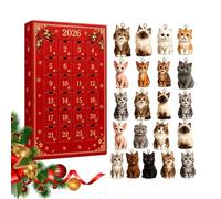 Cat Christmas Advent Calendars - 24ème jour 2D Acrylique Cat Countdown | Cute Cat Holiday Countdown, 2D Acrylic Animal Hanging Decor, Festive Display for Kids, Bedroom, Classroom, Office, Home