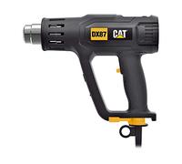 CAT DX87 Pistolet à air chaud 2000 W avec écran LCD, réglage en continu de la température de 50 à 600 °C, 2 niveaux de flux d'air, lumière LED, avec 5 buses et grattoir (pour usage professionnel)