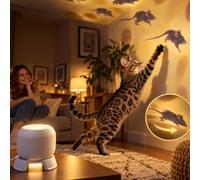 Cat Projecteur Souris,Jouet d’Enrichissement Réglable pour Chat d’Intérieur | Jouet Souris à Projection USB pour Chat, base rotative pour jouer au mur et au plafond, chats et chatons d’intérieur