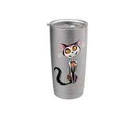 Cat Sugar Skull Dia de Los Muertos, Day of The Dead Gobelet isotherme en acier inoxydable double paroi