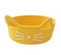 Cat Toy Basket, Cat Ear Design, Animal Laundry Basket Organizer | Animal Laundry Basket Organizer Fun Cute Decorative Space Saving Round Woven Cat Ear Toy, Storage Bin Organizer for Living