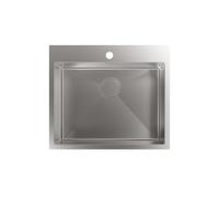 CATA - CBS-1 54-40 R10 - Évier - 51x59 cm - Bac carré avec un rayon de 1 cm, une épaisseur de 0,12cm et une profondeur de 20 cm - Matériau en acier inoxydable - Installation dans des meubles de 60 cm