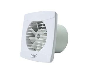 Cata Extracteur de salle de bain UC-10 Hygro WH avec boîtier extra-plat amovible, minuteur, vitesse réglable, 2 200 tr/min, détecteur d'humidité silencieux 26 dB, débit 110 m3/h, puissance 8 W, léger