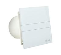 Cata Ventilateur E-100 GT avec clapet anti-retour, avec minuterie et face avant en verre, ventilateur puissant (115 m3/h), très silencieux (31 dB), économe en énergie, 8 W, avec roulement à billes