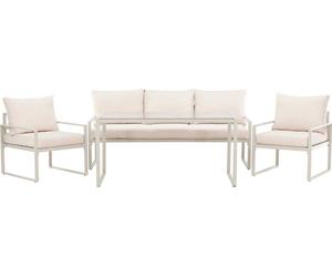 Cataniasalon 1 "table à manger", 1 canapé, 2 fauteuils beige.