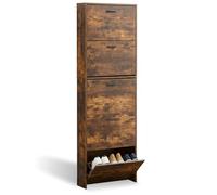 CATAVANA - Meuble à Chaussures 5 Étagères - 18 Paires - Portes et Cadre Vintage - Idéal pour Entrée ou Couloir - L60xP24xH180 cm - Couleur Bois Vintage - Idéal pour Entrée ou Couloir