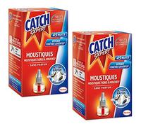 CATCH EXPERT Lot de 2 Recharges x 45 nuits pour Diffuseur Electrique Réglable action simple rapide et efficace recharge contre moustiques moustiques tigres et mouches