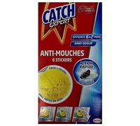 Catch - Expert Mouches - Autocollants Anti-Mouches -Action rapide et continue - Developpée par des biologistes - Facile à décoller - Décoratifs - Sans Odeur - Efficace 4 mois - 6 stickers Jaunes