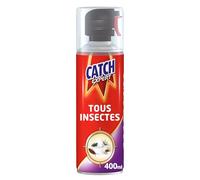 Catch Expert Volants et Rampants - Aérosol (400mL) - Insecticide Tous Insectes - Mouches Moustiques Cafards Araignées