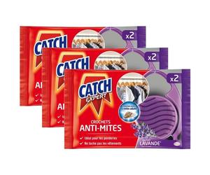 CATCH Lot de 3 Anti-Mites Lavande Crochets x2 - TP18