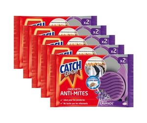 CATCH Lot de 5 Anti-Mites Lavande Crochets x2 - TP18