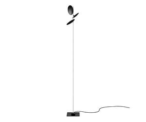 Catellani & Smith Lederam F3 Stehleuchte, plateau noir, bâton satiné dépoli