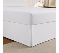 Cathay Home Cache-sommier plissé en Microfibre brossée Double, Facile à Installer, Ultra Doux, résistant à la décoloration et aux Plis, Blanc, lit Double