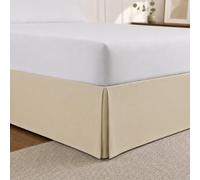 Cathay Home Cache-sommier plissé en Microfibre brossée Double, Facile à Installer, Ultra Doux, résistant à la décoloration et aux Plis, crème, lit Double